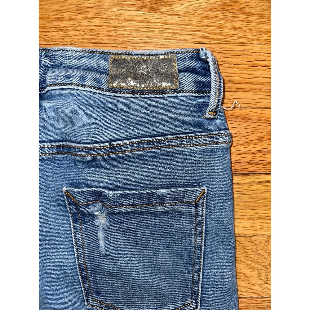 Zara Womens Sz US 2 EUR 34 Jeans Distressed Blue Medium Wash Denim‎ Mid Rise - Picture 9 of 10